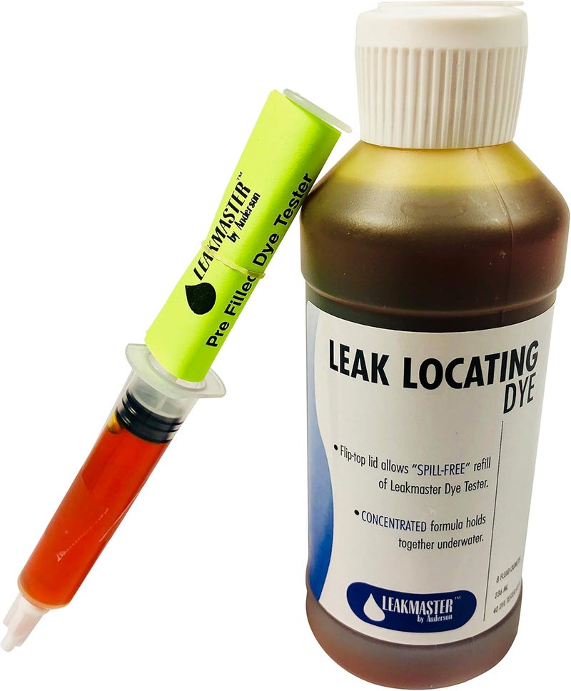 Leakmaster Pool Dye Leak Detection Kit | Fluorescent Yellow Pool Dye Syringe & Refill Bottle | Solves #1 Complaint DIYers (Yellow) - Image 1